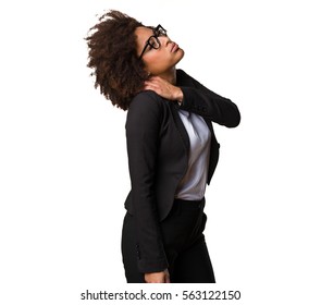 Business Black Woman Having A Back Ache