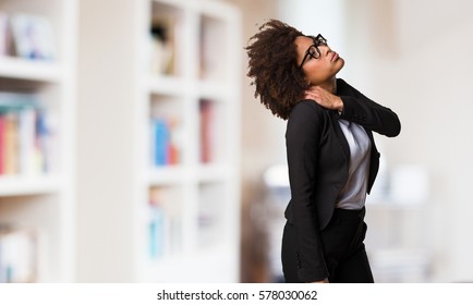 Business Black Woman Having A Back Ache