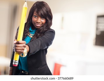 Business Black Woman Holding Pencil Stock Photo 377660689 | Shutterstock