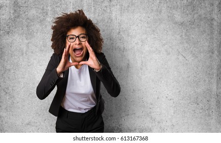 Business Black Woman Shouting