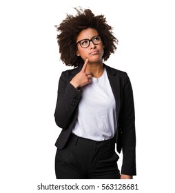 Business Black Woman Thinking