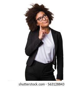 Business Black Woman Thinking