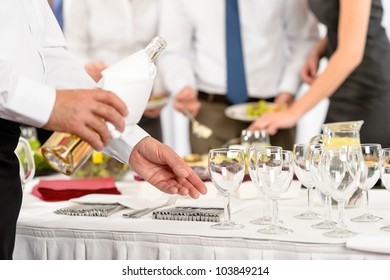 Business Buffet Lunch Caterer Serve Wine Appetizer Company Meeting