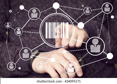 Business button barcode product network