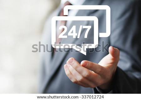 Business button icon web 24 hours service