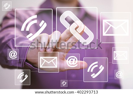 Business button messaging web mail sending Link icon