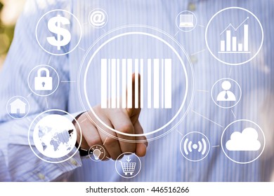Business button web barcode product icon network