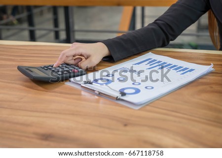 business with caculator and document