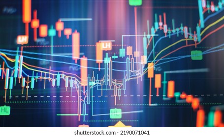 business candlestick. Financial static analysis with growing financial charts. Online trading, Investment, Strategy market plan, and Stock market fluctuations Concept. - Shutterstock ID 2190071041