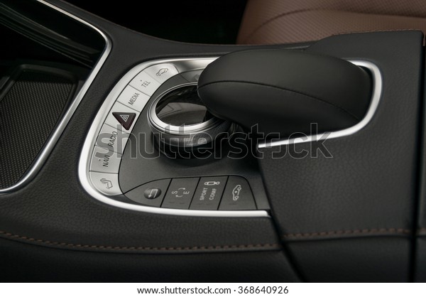 Business car control
panel. Interior
detail.