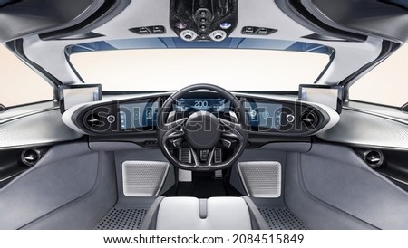 Business car interior background. Convertible Car interior