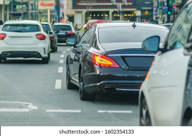 Business car in traffic on the road of Dusseldorf  - Shutterstock ID 1602354133
