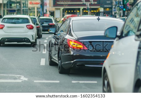 Business car in traffic on the road of Dusseldorf 