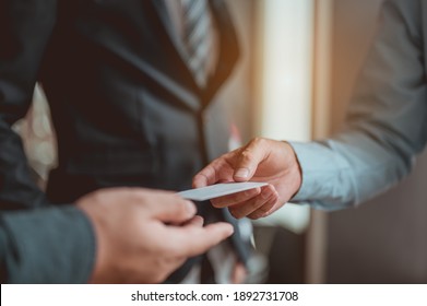 Business card exchange and exchange of communication and collaboration channels.Success Working Successful Concept - Powered by Shutterstock