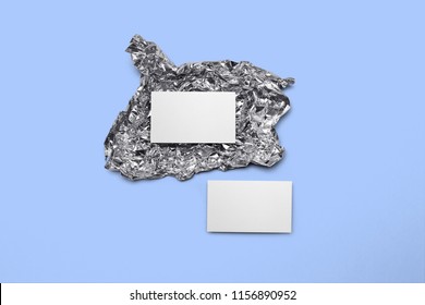 Business Card Mock Up With Foil