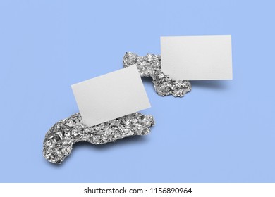 Business Card Mock Up With Foil