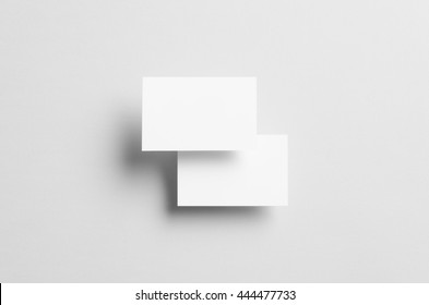 Business Card Mock-Up (85x55mm) - Two Floating Overlapping Cards