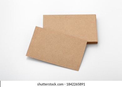 Business Card Mockup, Eco Kraft Paper On White Background