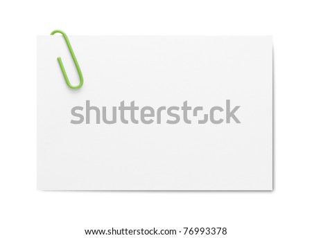 Business card with paper clip