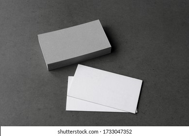 Business cards blank. Mockup on black background.  Copy space for text. - Shutterstock ID 1733047352