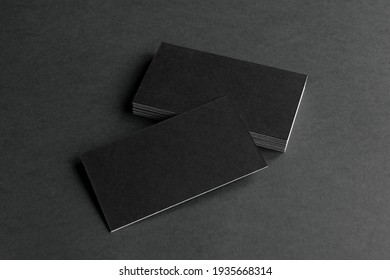 Business cards blank. Mockup on black background.  Copy space for text. - Shutterstock ID 1935668314
