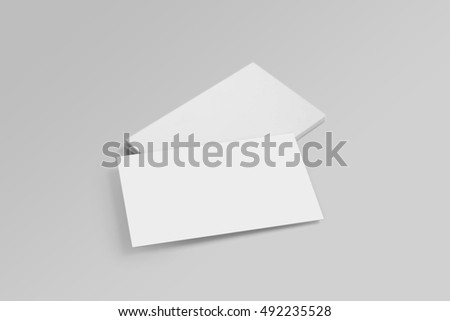 Business cards blank mockup - template on grey background