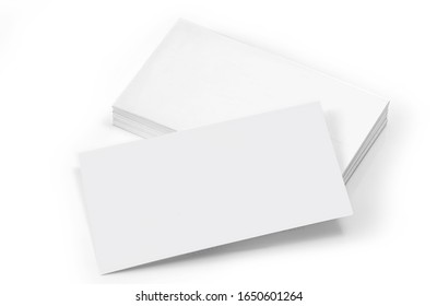 Business Cards Stack On White Background