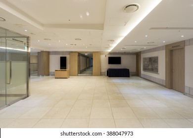 business center and corridor(hall, passage) and marble bottom, wall tv(HD, LED, monitor, kiosk) at the hotel in south korea. - Shutterstock ID 388047973