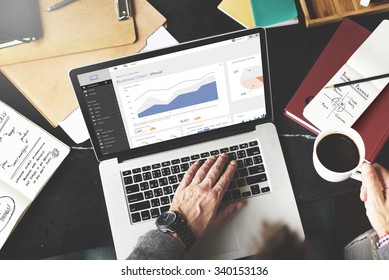 Business Chart Working Laptop Analysis Internet Stock Photo 340153136 ...