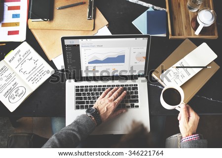 Business Chart Working Laptop Analysis Internet Concept