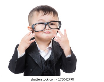 Business Child Wear Glasses