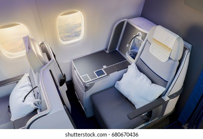 Business Class Airplane Interior 