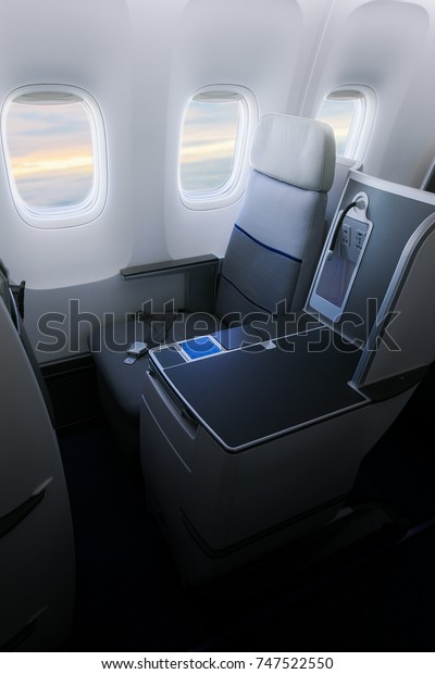 Business Class Airplane Interior Stock Photo Edit Now