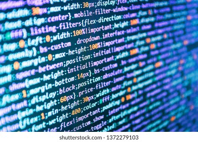 Business, coding and Abstract computer concept. Real software de