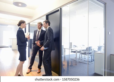 Business Colleagues Outside Conference Room