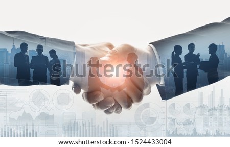 Business communication concept. Marketing. Shaking hands. Teamwork.