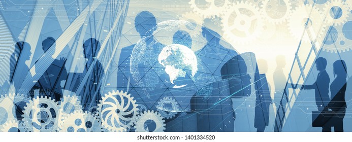 Business communication network concept. Group of businessperson. - Shutterstock ID 1401334520