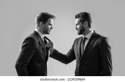 business competition. businessmeeting. struggle for leadership. displeased colleague dispute.