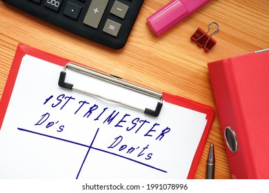 Business Concept About 1ST TRIMESTER Do's And Don'ts With Inscription On The Page.
