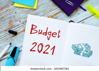 Business Concept About Budget 2021 With Sign On The Page.