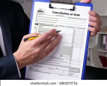 Business Concept About Form 1099-C Cancellation Of Debt With Phrase On The Page.
