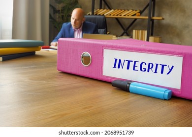 Business Concept About INTEGRITY With Inscription On The Box File. 
