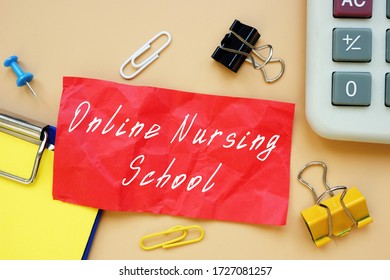 Business Concept About Online Nursing School With Phrase On The Page.