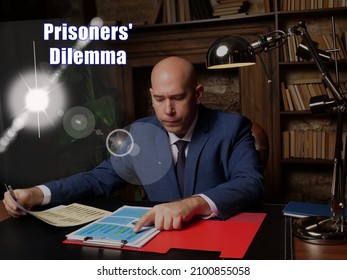 Business Concept About Prisoners' Dilemma Businessman, Executive Manager Hand Filling Paper Business Document
