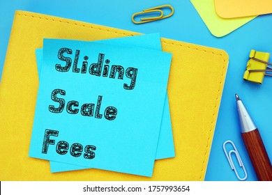 Business Concept About Sliding Scale Fees With Sign On The Sheet.