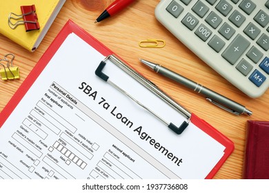 Business Concept About Small Business Administration SBA 7a Loan Agreement With Inscription On The Financial Document 
