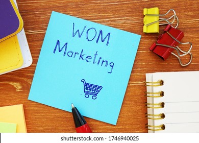 Business concept about Word-of-Mouth Marketing WOM Marketing with inscription on the sheet.