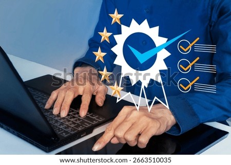 Business Concept: Checking and verifying the accuracy of the work plan in a well-organized work process.