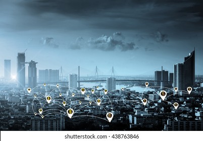 Business Concept, City Scape And Global Business Connection Technology