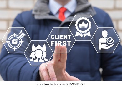 Business Concept Of Client First. Premium User. VIP Client Service. Target Audience. Customer, Client Targeting. Consumer Centricity.